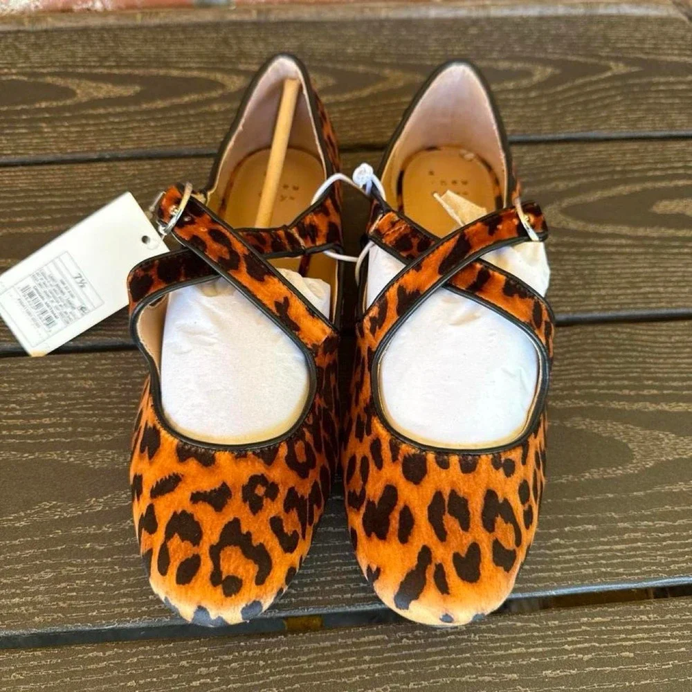 A New Day Women's Leopard Print Tasmin  Mary Jane Flats